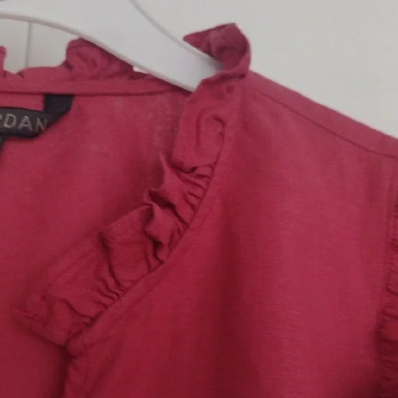 Elegant Ruffled Red Blouse - Picture 4 of 8